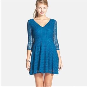 Lush 3/4 Sleeve Skater Dress